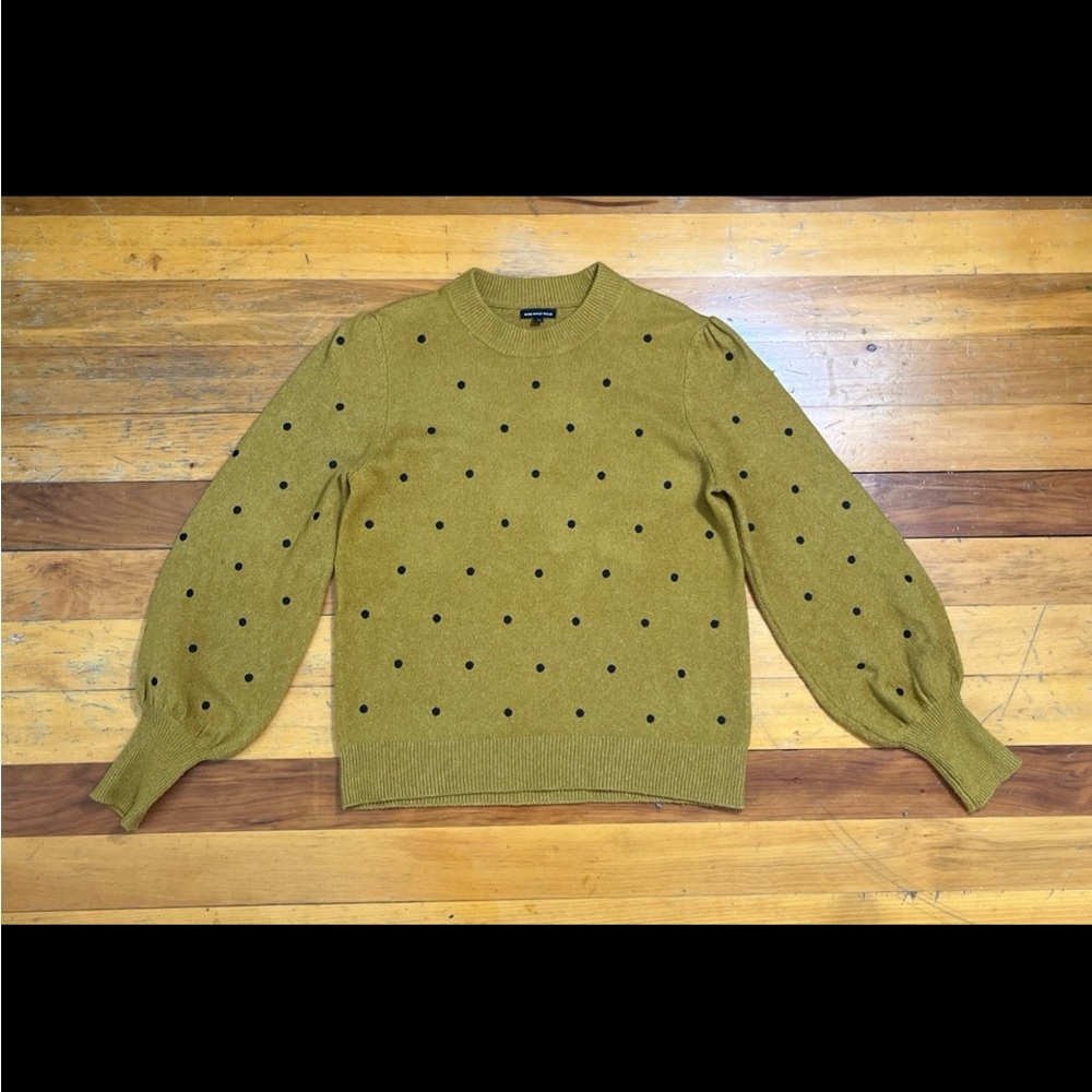 Who What Wear Women’s Polkadot Crewneck Color Light brown/Gold Size Medium